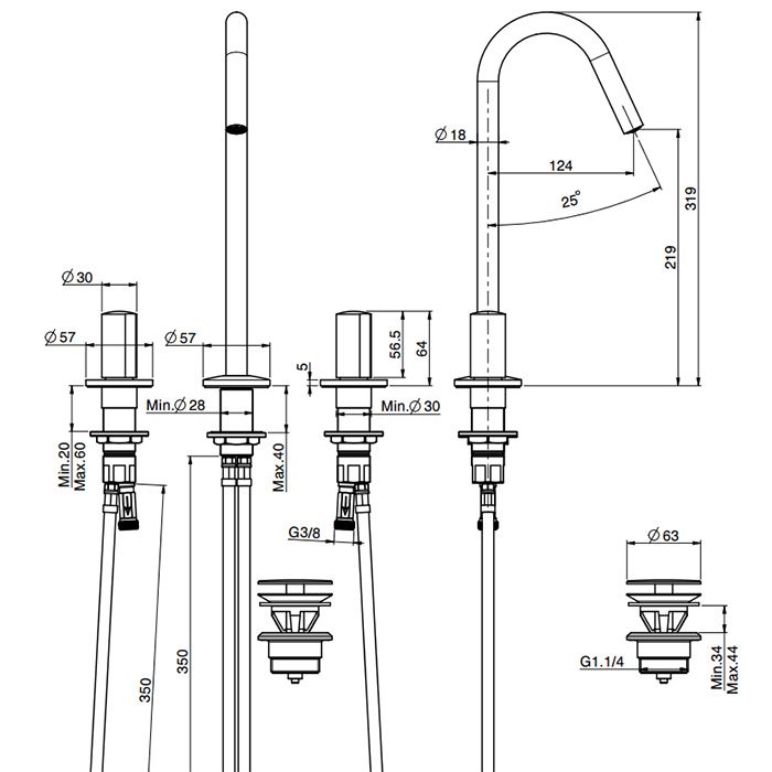 FIMA|Carlo Frattini So Ручки для смесителя (2 шт.), цвет хром