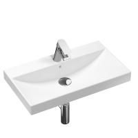 Комплект 4 в 1 Lavinia Boho Bathroom Sink 21510322, врезная фарфоровая раковина 80 см, смеситель, латунный сифон, донный клапан quick-clac
