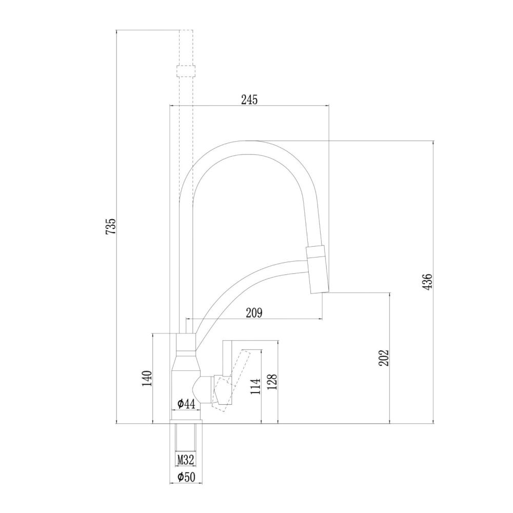 Смеситель для кухни Fmark FS8244A-04, хром