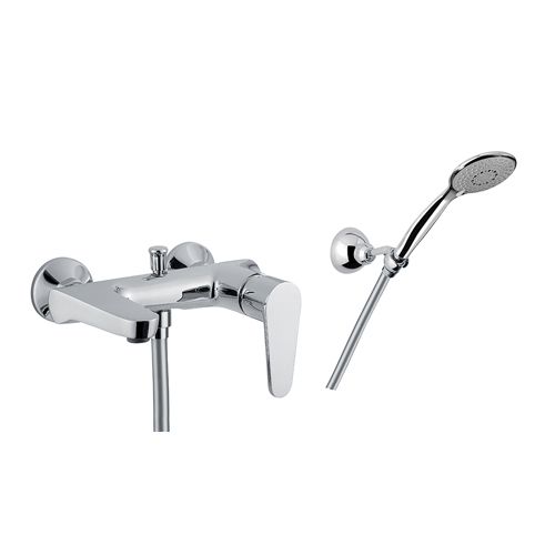 Fiore Kera, однорычажный смеситель для ванны с набором для душа, цвет хром