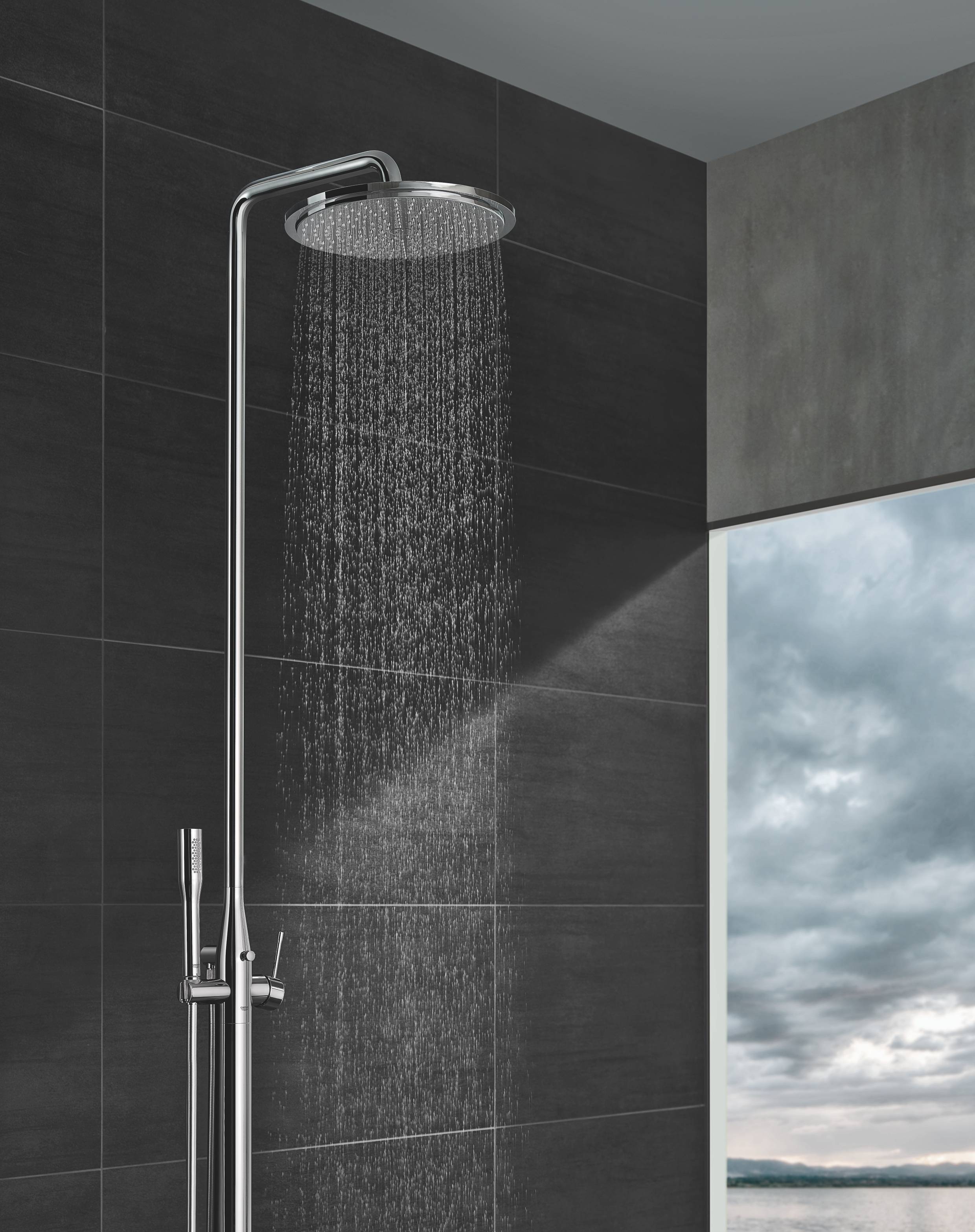 Душевая система GROHE Essence New с однорычажным смесителем, хром (23741001)