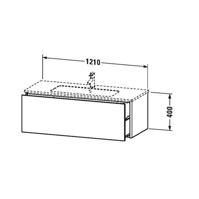 Duravit ME by Starck Раковина для мебели с перел., с 1 отв. под смес., 1230x490мм, Цвет: Белый, артикул 2336120000
