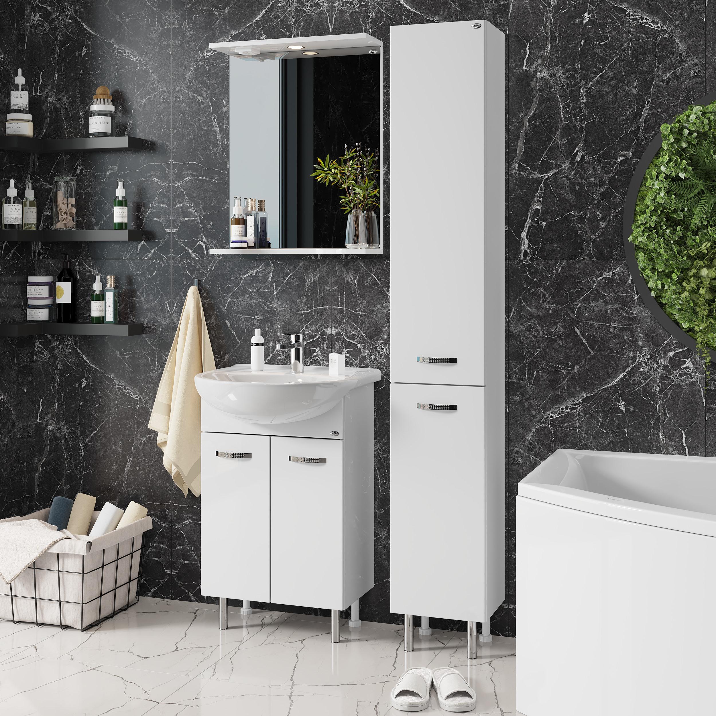 Зеркало Onika Коралл 50 белое, с подсветкой