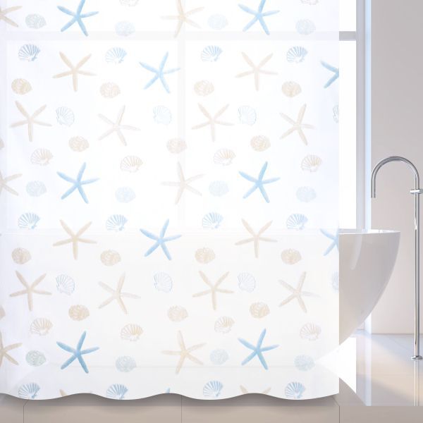 Штора для ванной комнаты Savol S-6PEVA03, морские звезды