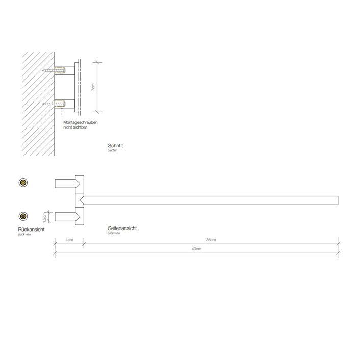 Decor Walther Mikado HTH1 Полотенцедержатель поворотный 40см, цвет: черный матовый ЗАКАЗ ПО ЗАПРОСУ, артикул 0520560