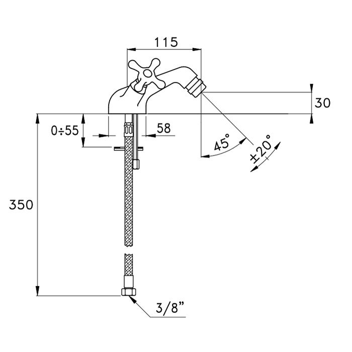 Stella Roma Смеситель для биде на 1 отверстие 3602, цвет: хром