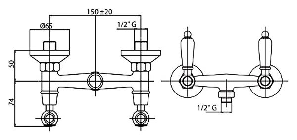Смеситель для душа Cezares Diamond DIAMOND-D-02-Sw Бронза