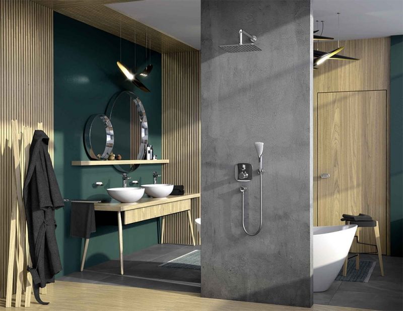 Смеситель для душа Kludi Ambienta 538300575 с термостатом Хром Смеситель для душа Kludi Ambienta 538300575 с термостатом Хром