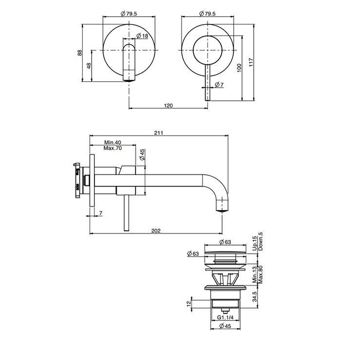 Fima Carlo Frattini Spillo Up Cмеситель для раковины, встраиваемый, излив: см., цвет: золото Fima Carlo Frattini Spillo Up Cмеситель для раковины, встраиваемый, излив: см., цвет: золото