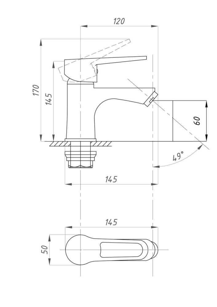 Смеситель для раковины ПСМ-Профсан PSM-759-044 ПЛЮС тип См-УмОЦБА, артикул PSM-759-044