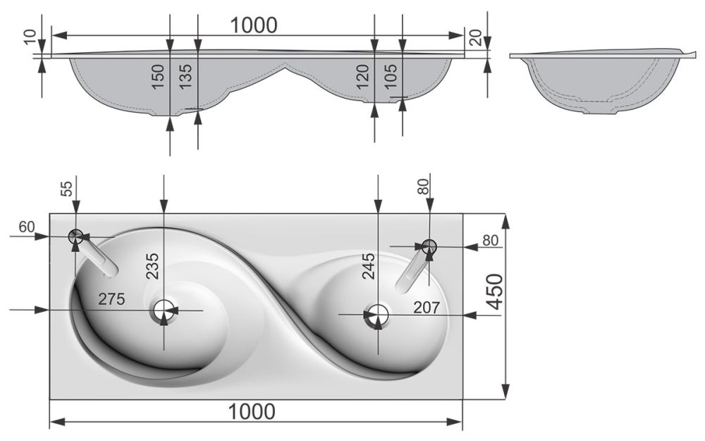 Раковина VIGO Otto 100 (rkOTT.100-81), артикул rkOTT.100-81