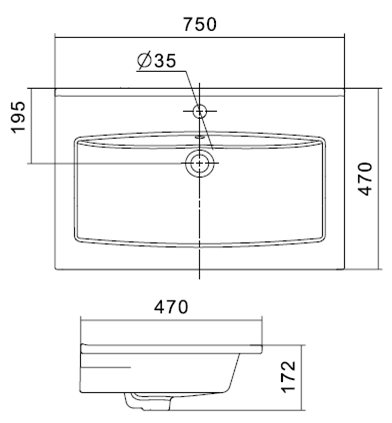 Раковина VIANT Santek Элина 75 отверстие под смеситель (1WH501619), артикул 1WH501619