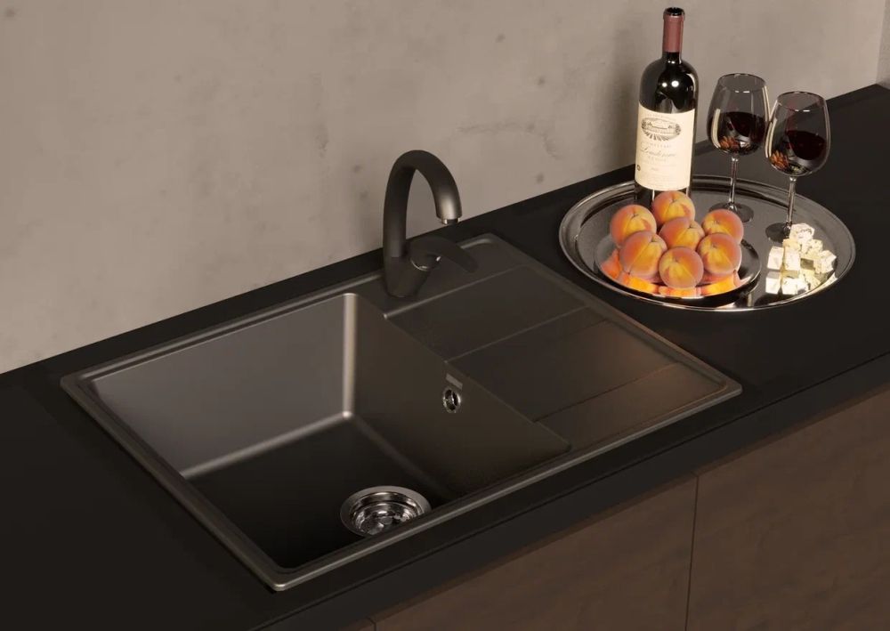 Кухонная мойка Ulgran Quartz Prima 650-08, космос, артикул Prima 650-08