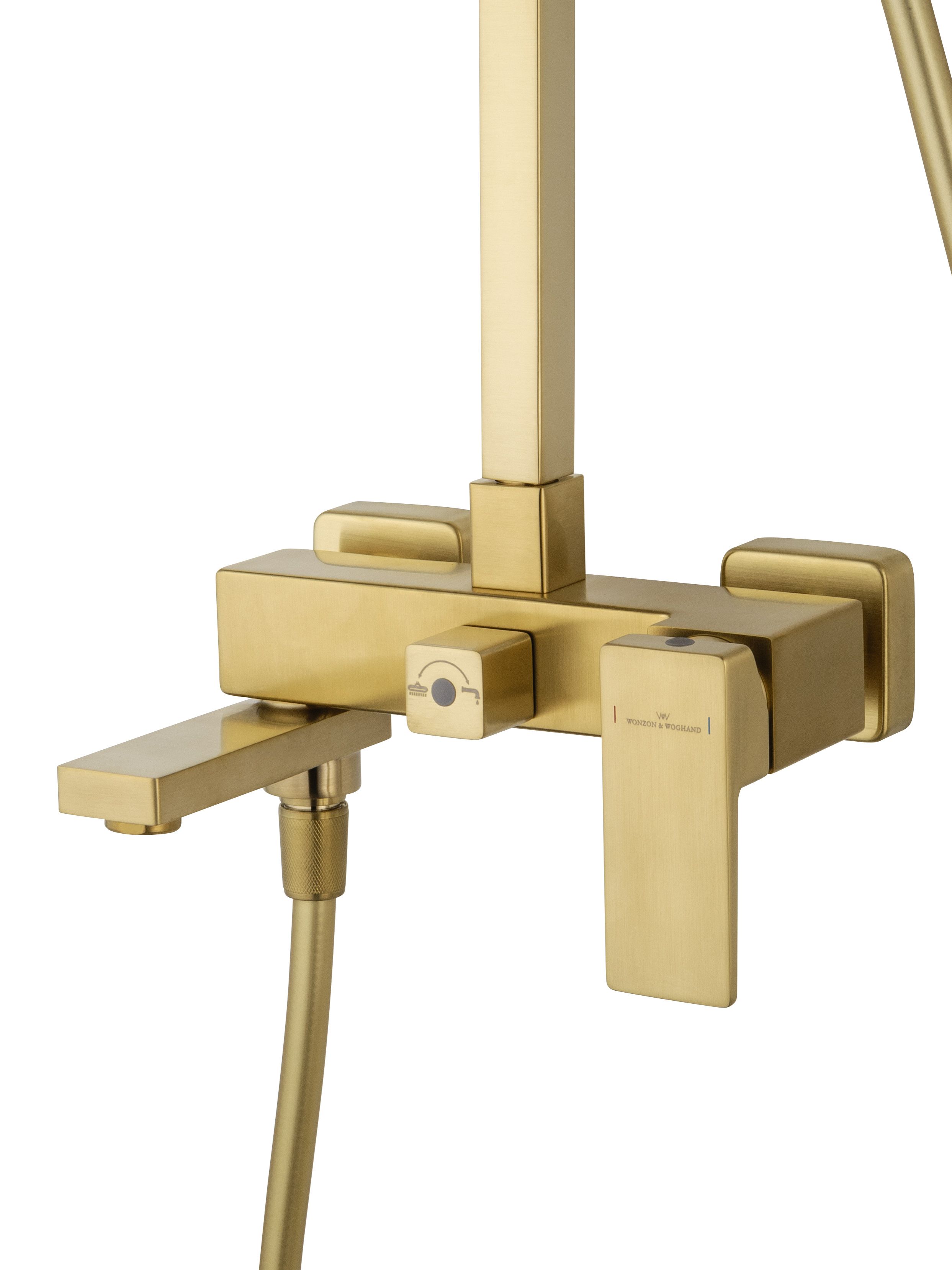 Душевая система WONZON & WOGHAND CUBE 2.0, Брашированное золото (WW-88047068-BG)