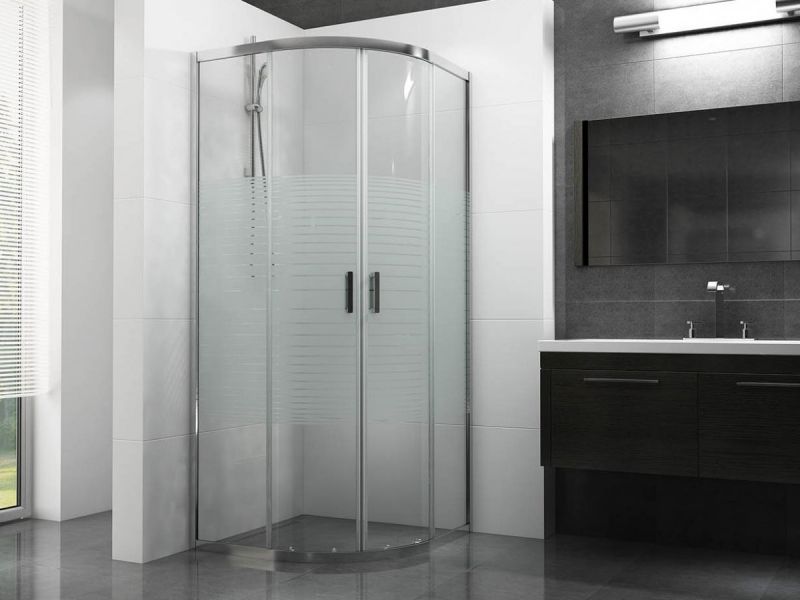 Душевой уголок Erlit Comfort ER10209D 90x90 профиль Хром стекло с рисунком Полосы