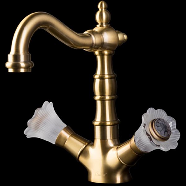 Смеситель для умывальника высокий, Camelia бронза_Комплект