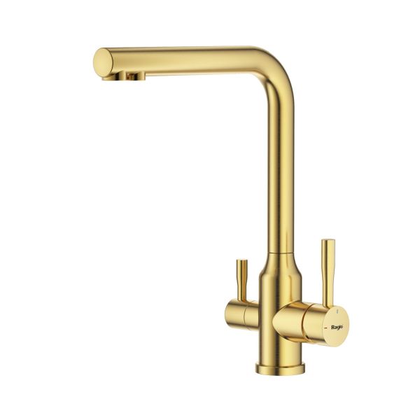 Смеситель для кухни с подключением фильтра Raglo R81.61.03, золотой сатин