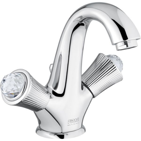 Fiore Venere Sky, двухвентильный смеситель для раковины с донным клапаном, цвет хром - Swarovski