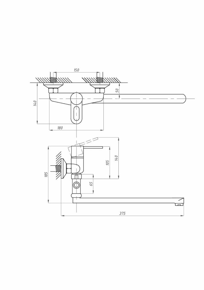 Смеситель для ванны с душем ПСМ-ПРОФСАН PSM-523-К008 ПЛЮС тип См-ВУОРНШлА, артикул PSM-523-008