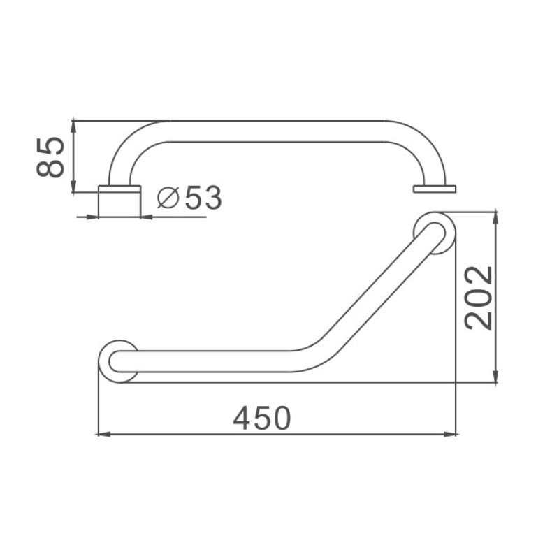 Поручень для ванной D-Lin D202102, хром