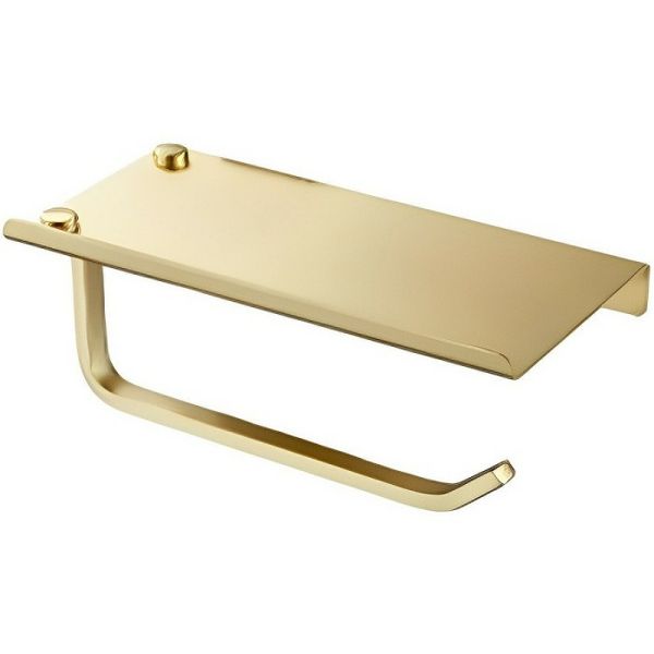 Держатель для туалетной бумаги с полочкой Haiba HB330-5, матовое золото