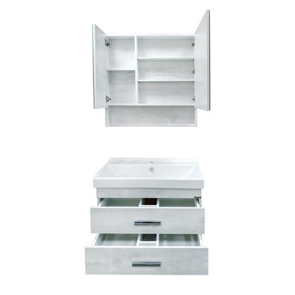 Зеркальный шкаф Comforty Никосия 80 4138838 Дуб белый, артикул 4138838