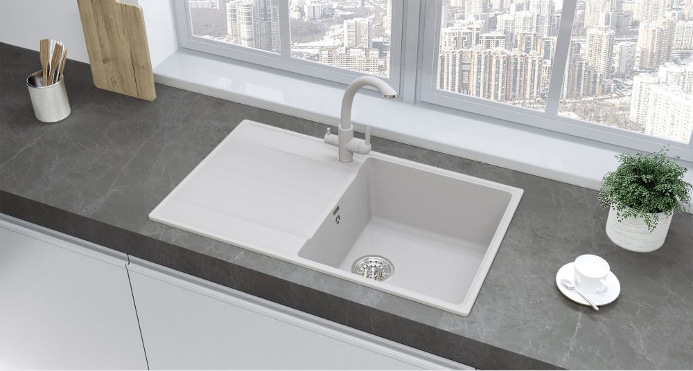 Кухонная мойка Ulgran Quartz Prima 850-04, платина, артикул Prima 850-04