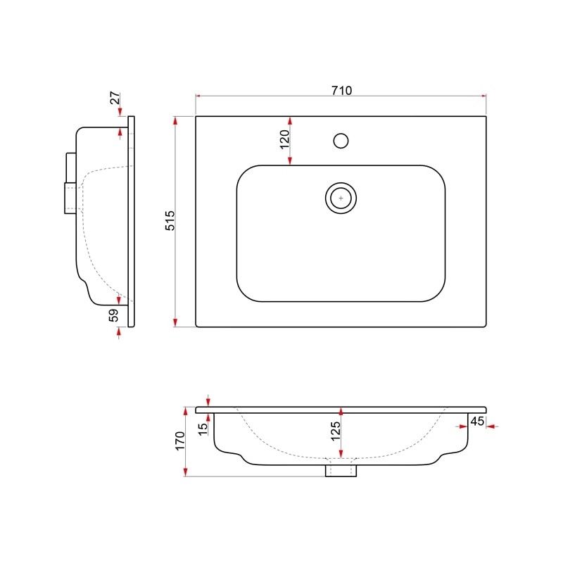 Раковина Dreja Just Flat 42071-KL, артикул 42071-KL