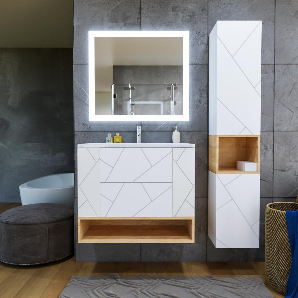 Ниша для тумбы Бриклаер КРИСТАЛЛ 90 см, дуб бунратти