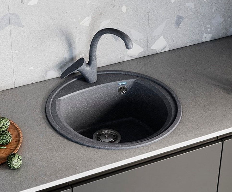 Кухонная мойка Ulgran U-603-308, черный, артикул U-603-308