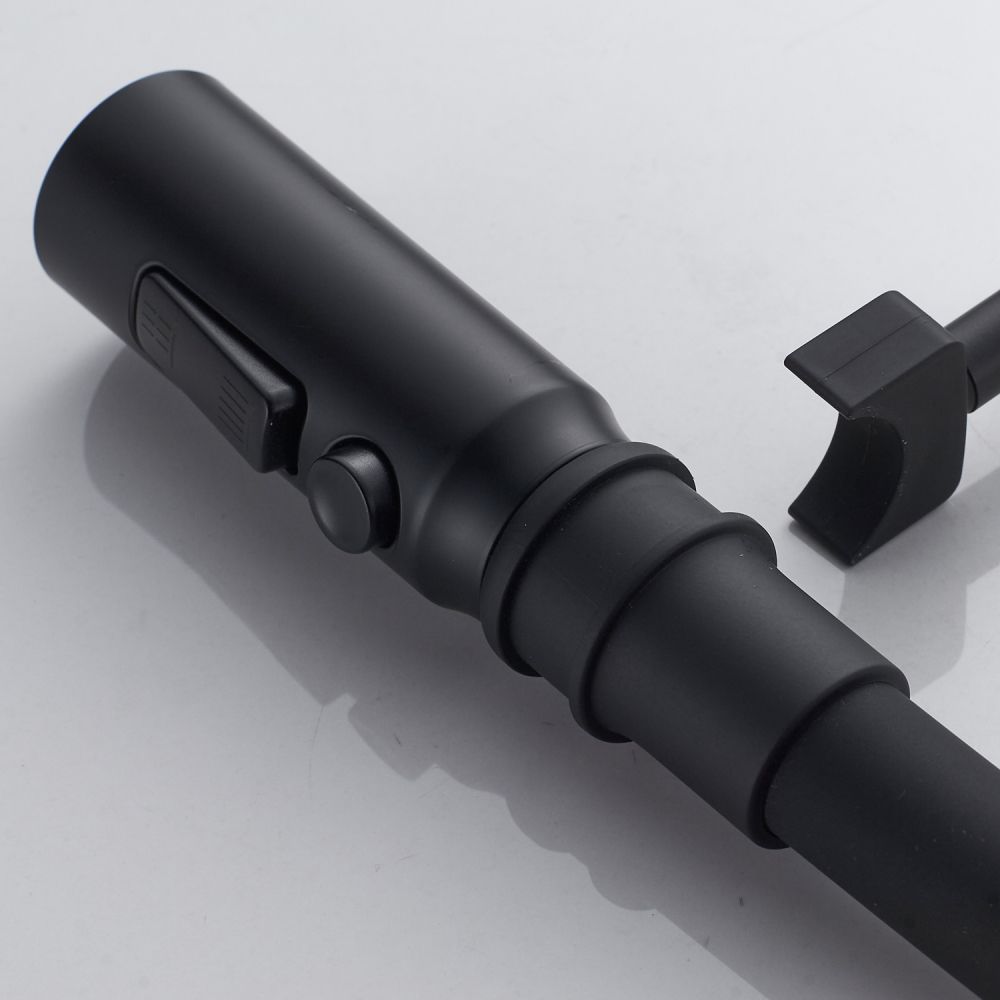 Смеситель для кухни с гибким изливом и режимом "душ" Shevanik S123H-3, черный