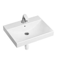 Комплект 3 в 1 Lavinia Boho Bathroom Sink 21510318, врезная фарфоровая раковина 60 см, смеситель, пластиковый сифон