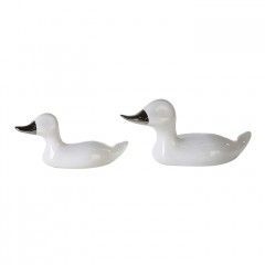Casablanca, керамическая маленькая утка "Эмми", цвет бело-серебристый, артикул 36963
