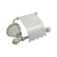 OLIVIA Бумагодержатель закрытый, керамика белая с декором платина, хром