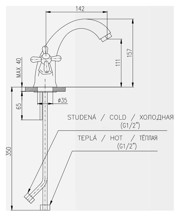 Смеситель для раковины Rav Slezak Morava MK728.5Z