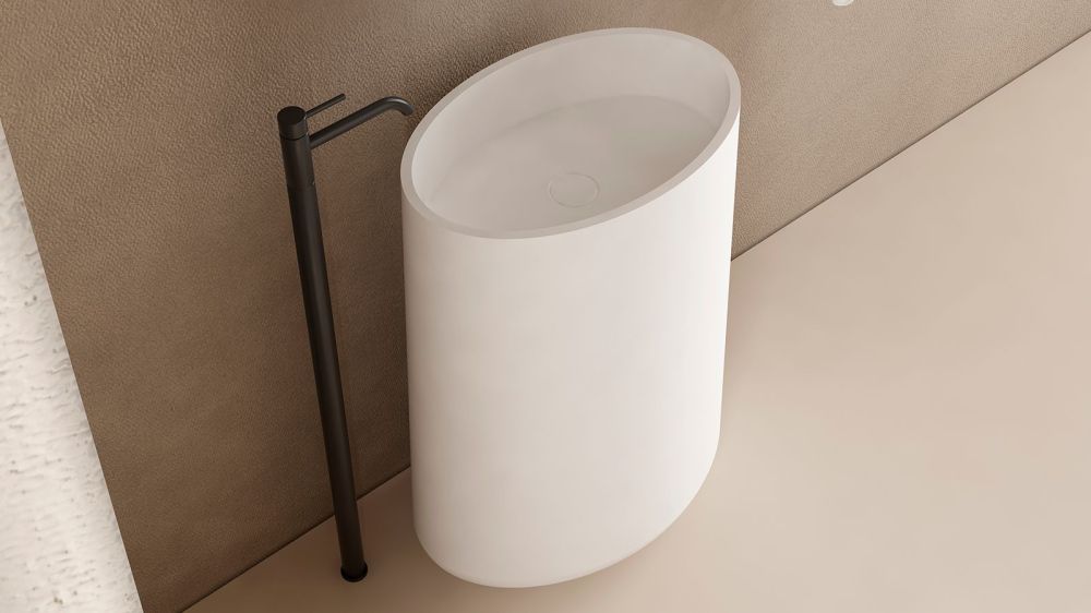 Zenon Elipse, напольная раковина овальной формы, 54х36хh85 см, цвет белый матовый, артикул 4000.000.000.000.39675