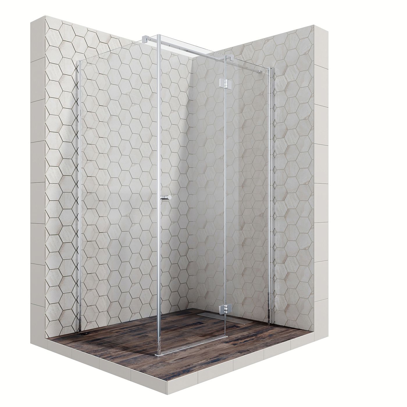 Душевой уголок Ambassador Diamond 12011107R-PR2, прямоугольный, линейный трап, 120х80