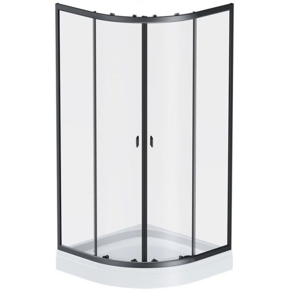 Душевой уголок AM.PM X-Joy Twin Slide 90x90 W88G-205-090BT без поддона профиль Черный стекло прозрачное