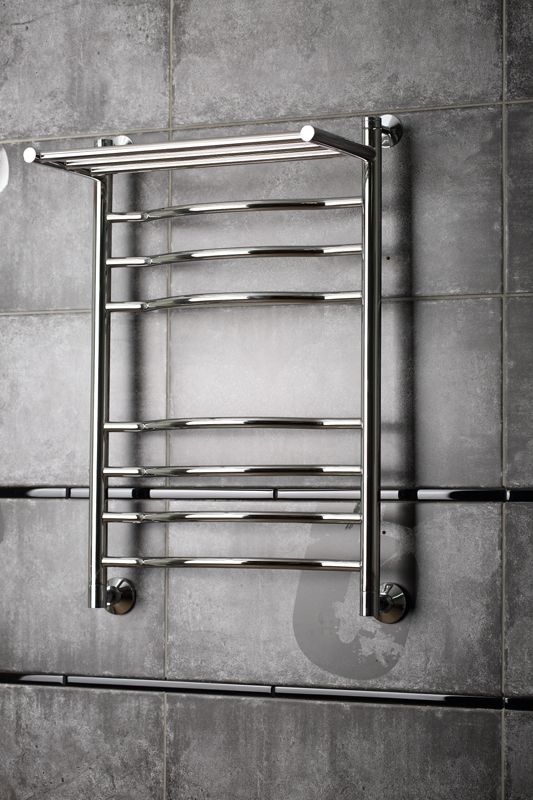 Водяной полотенцесушитель Тругор Лотос 2 П НП 80x50 с полкой Хром Водяной полотенцесушитель Тругор Лотос 2 П НП 80x50 с полкой Хром