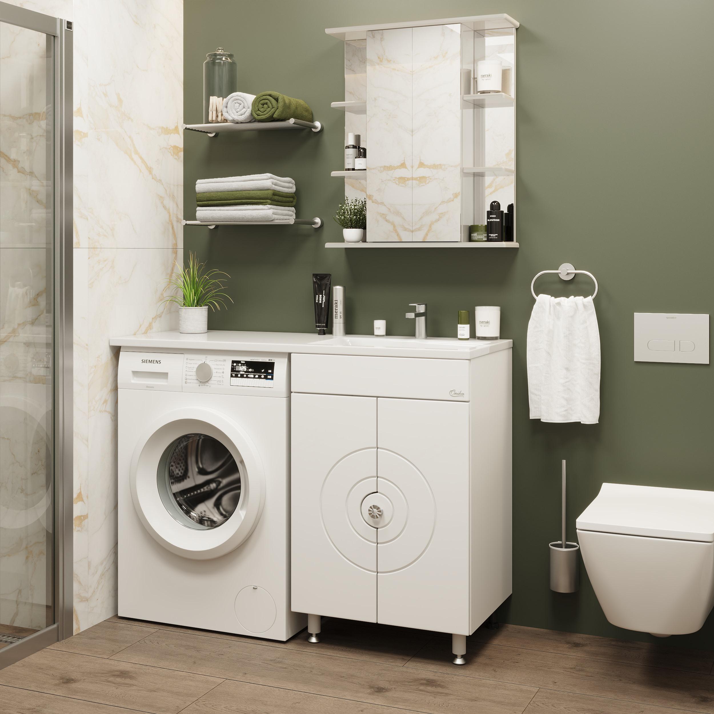 Тумба Onika Космос 60 напольная, под стиральную машину, белая (ум.Onika 120)