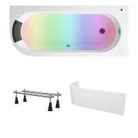 Комплект 5 в 1 Lavinia Boho Art II S4-371317PR, акриловая ванна 170x72,5 см (правый разворот), усиленные металлические ножки с монтажным набором, мягкий силиконовый подголовник, лицевой экран, хромотерапия