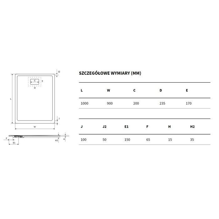 Поддон EXCELLENT Lavano 90x100 см (черный)