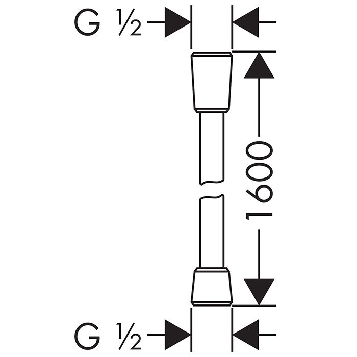 Шланг для душа, Hansgrohe, Isiflex, длина шланга, мм-1600, материал-пластик, стандарт подвода воды-1/2", цвет-черный матовый Шланг для душа, Hansgrohe, Isiflex, длина шланга, мм-1600, материал-пластик, стандарт подвода воды-1/2", цвет-черный матовый