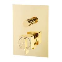 KVANT GOLD См-ль скрытого монтажа моноком., 2-х позиционный термостат. с девиатором, золото