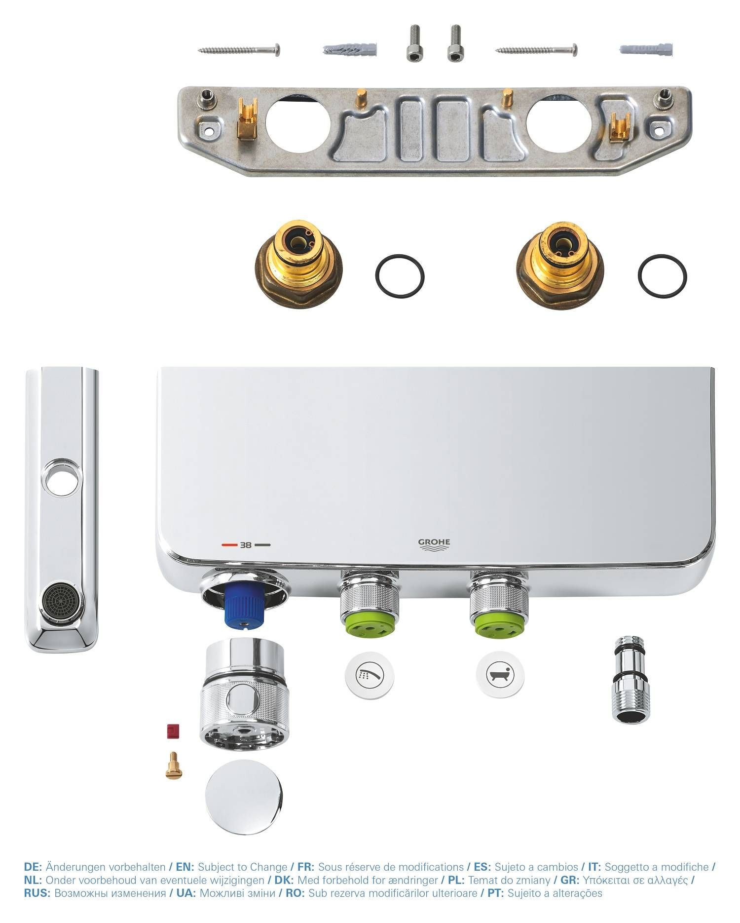 Термостат для ванны с душем GROHE GROHTHERM SMART CONTROL 34718000 (хром, L-11,6), шт Термостат для ванны с душем GROHE GROHTHERM SMART CONTROL 34718000 (хром, L-11,6), шт