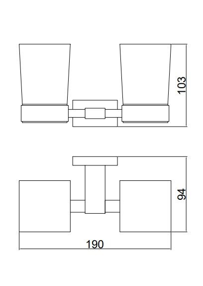 Стакан для ванной комнаты двойной BELZ B90208, хром, артикул B90208