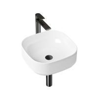 Комплект 4 в 1 Lavinia Boho Bathroom Sink Slim 21510018, накладная фарфоровая раковина 40 см, смеситель, латунный сифон, донный клапан quick-clac