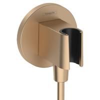 HANSGROHE FIXFIT S Шланговое подсоединение с держателем ручного душа, цвет щлифованная бронза HANSGROHE FIXFIT S Шланговое подсоединение с держателем ручного душа, цвет щлифованная бронза