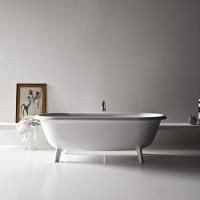 Agape Ottocento Small Ванна отдельностоящая 155x77.5x58 см, слив-перелив полированный хром, цвет: белый Agape Ottocento Small Ванна отдельностоящая 155x77.5x58 см, слив-перелив полированный хром, цвет: белый
