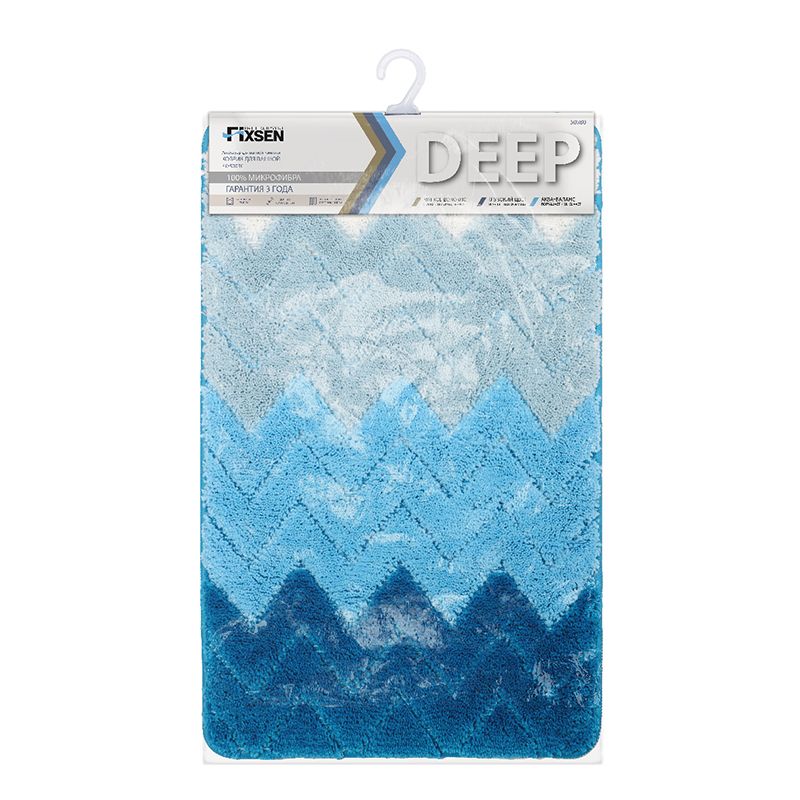 Коврик для ванной комнаты FIXSEN DEEP FX-5003C, голубой, артикул FX-5003C